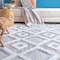 Nuloom Journey Shaggy Checkered Tiles Tassel Area Rug 3ft x 5ft KKLR02B-305 - alternate 4